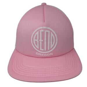 Bend Oregon Snapback Trucker Hat Pink One Size Adjustable Mesh Back BIG X